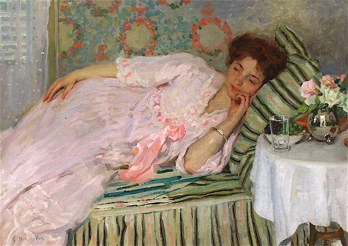 "الشكل المتكئ" ج. 1911، لإيمانويل فيليبس فوكس 🥛🌷